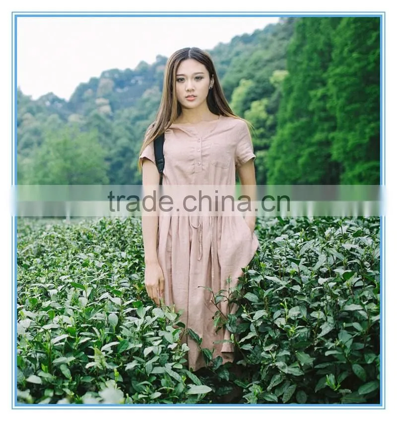 New fashion casual linen dresses women summer of good quality