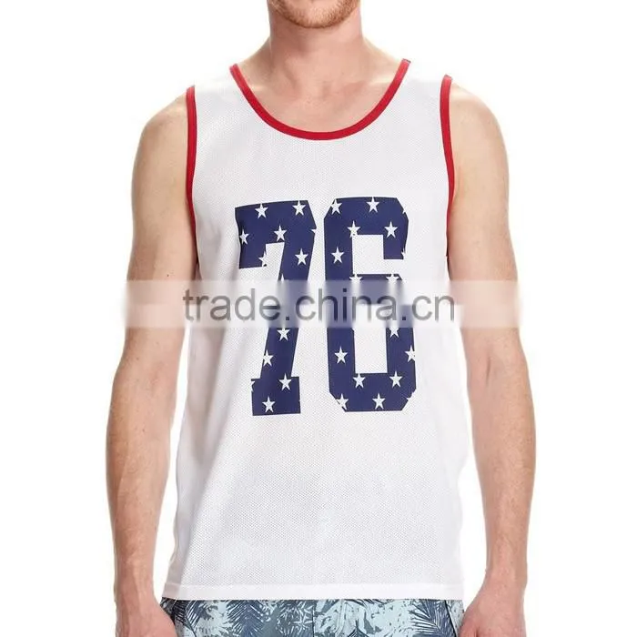 2016 wholesale trendy printed sports singlets