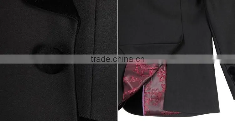 ELPA 2016 new fashion boys black wedding suits