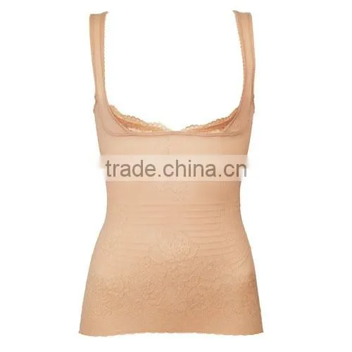 transparent seamless lace flower slim body shaper suit for women