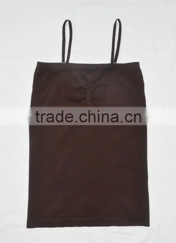2013 Yiwu factory directly clothing wholesale top selling products women's seamless corset nylon yarn tank top