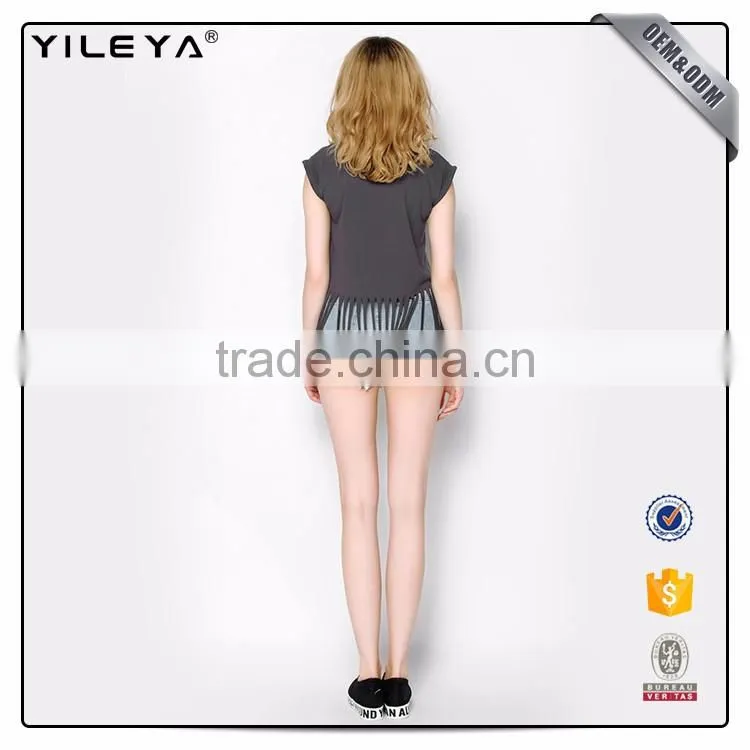 Fashion tassel Pattern Printing 100% Cotton Tank Top