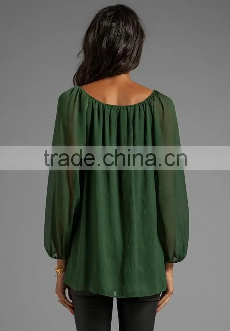 A-Line Cutout Peasant Top