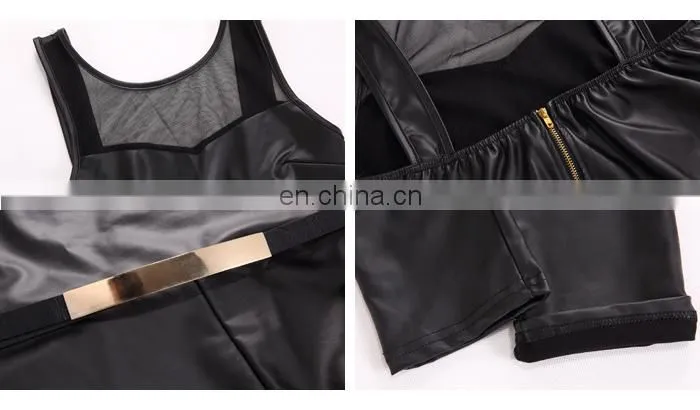 Wholesale Clothing Woman Wear Tight Black Leather Pants