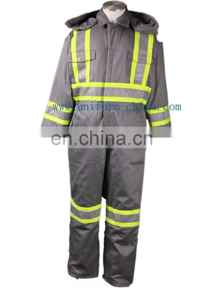 88%cotton 12% nylon industrial FR construction winter grey workwear overalls meet ul certificate