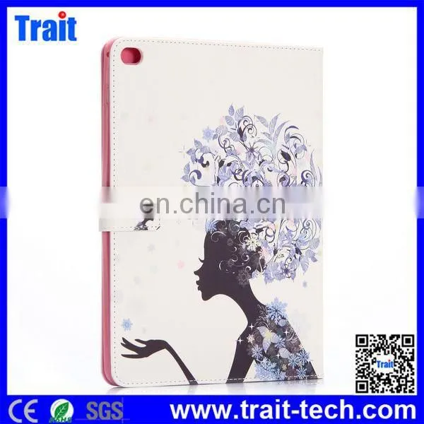China New Design Popular Wallet Style Diamond Studded Magnetic Buckle Stand for ipad air 2 leather case wholesale
