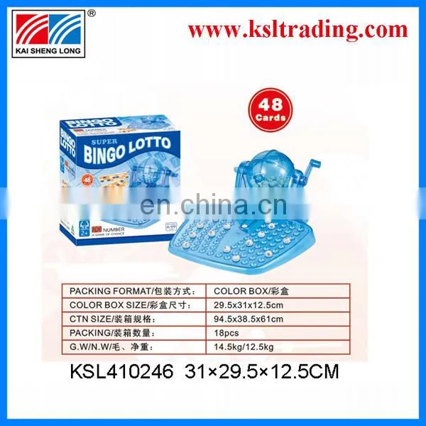 Plastic toys 90pcs number 72 cards games Manual Ernie binggo lotto made in china