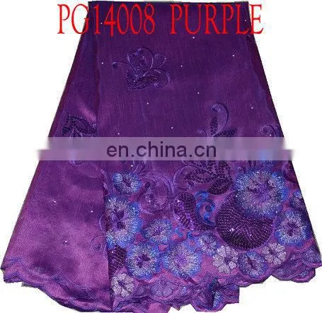 2015 evening dress handcut sequins george lace(PG14008) raw silk embroidery George lace