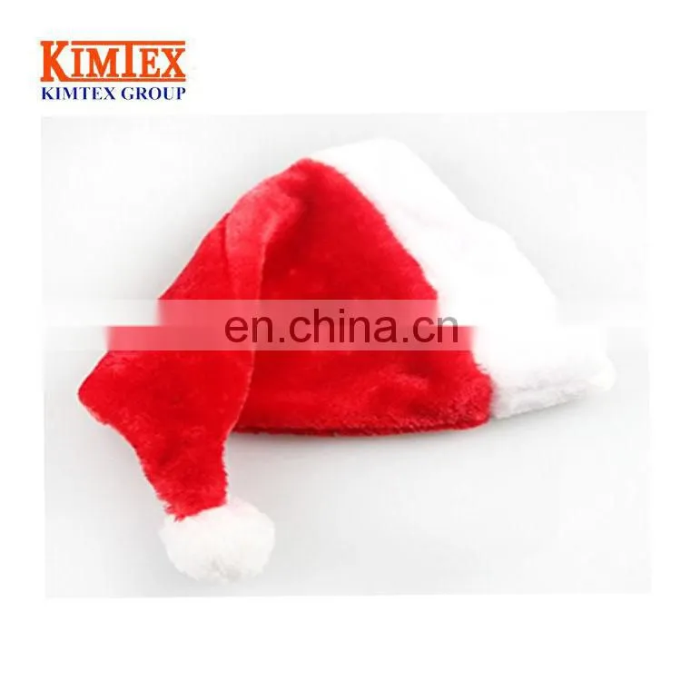 Santa Hat with Plush Trim Red White Plush Christmas Santa Hat for Christmas