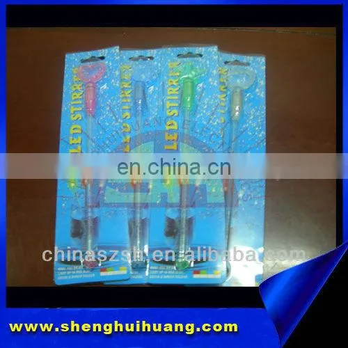 Bar item plastic glowing light up LED cocktail stirrers for New Year