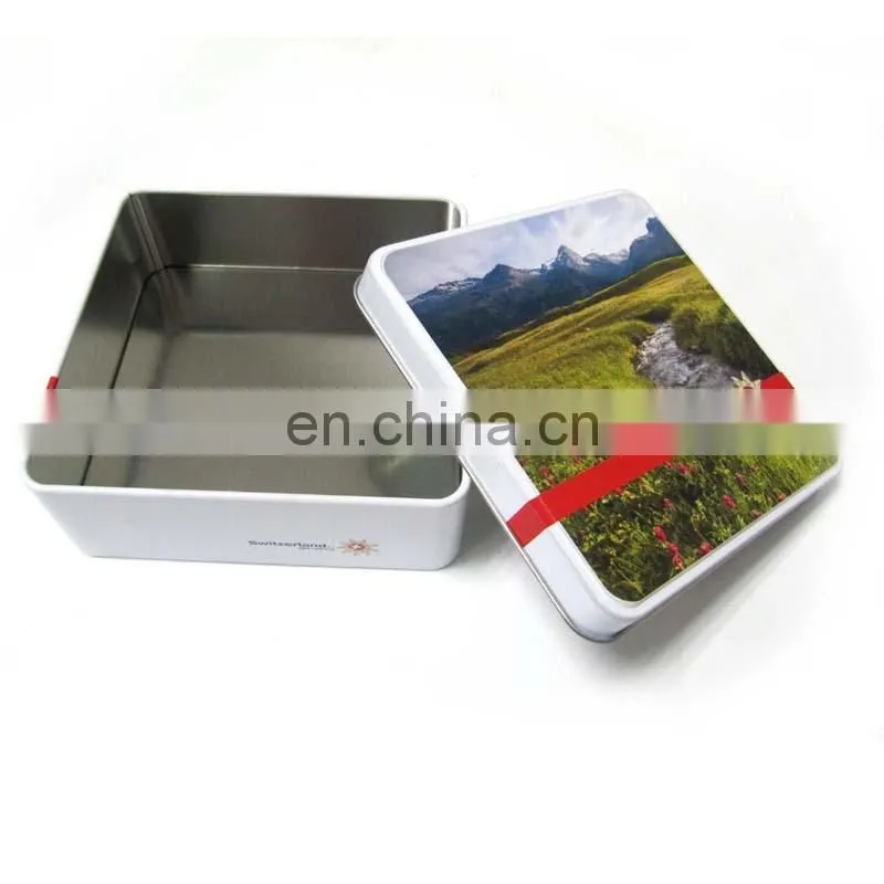 Square chocolate tin