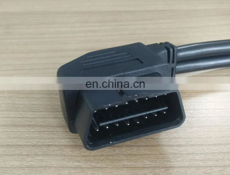 Angle Plug OBD2 Male to Dual Female Adapter Extension Cable 20cm OBD II for Automotive Diagnostic