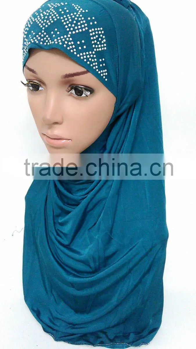 Latest popular simple beading one piece 70cm LONG fashion MUSLIM HIJAB