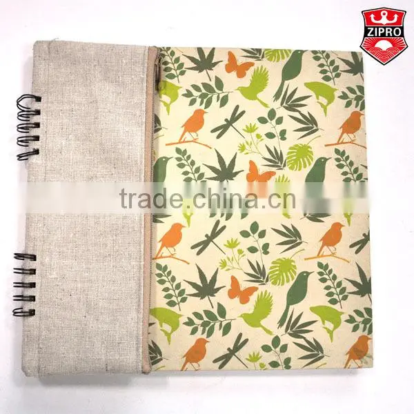 Spiral notebook kraft cover student children writing drawing note books with pen case recycle paper
