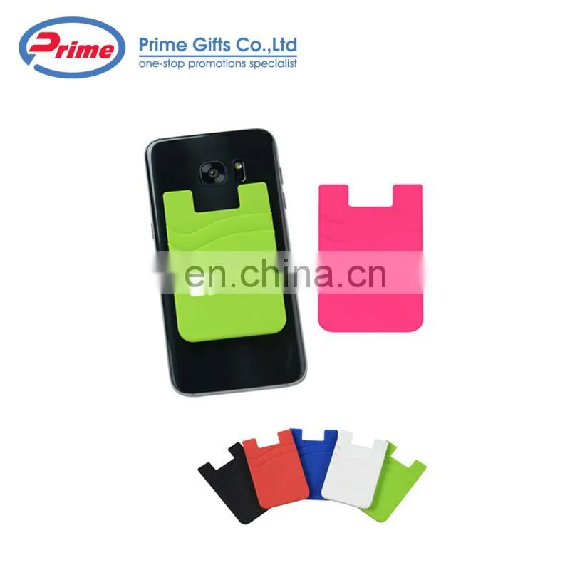 Logo Printing Silicone Phone Case Wallet Card Holder with Double Pockets