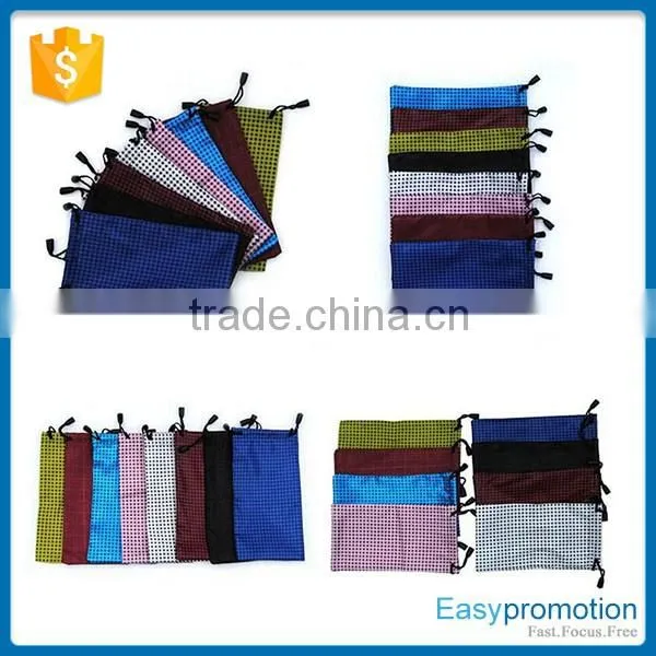 Custom logo printed microfiber drawstring sunglasses bags wholesale