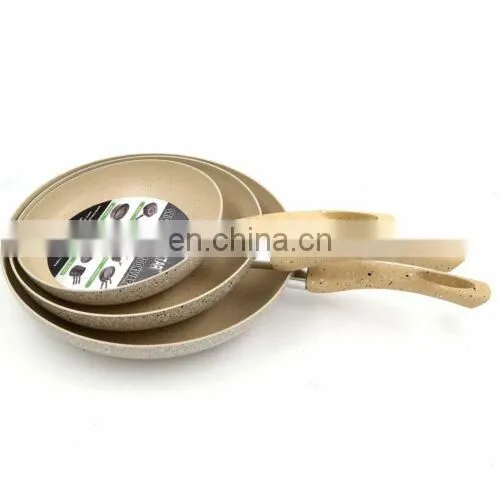 Light Weight Non Stick Die Cast Aluminum Thick Bottom Marble Coating Round Frying Pan