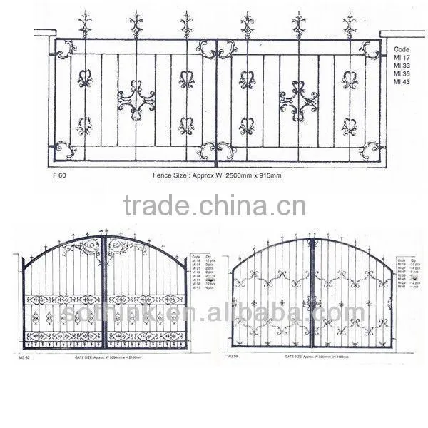 Iron sliding door gate