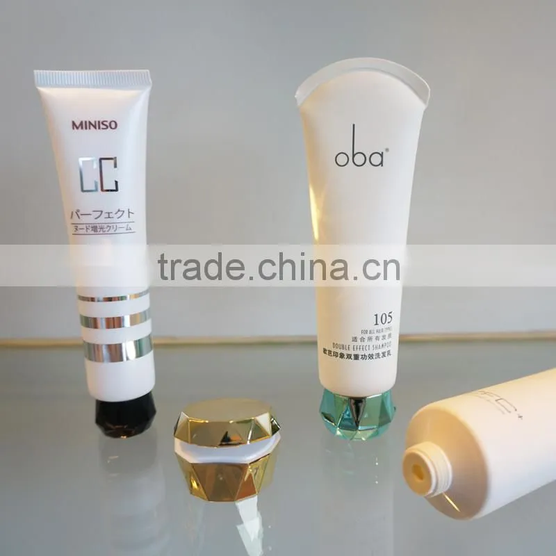 Diamond flip top cap with plastic tube for cosmetic packaging