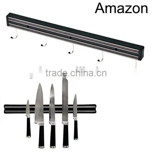 13 15 18 24 inch Inch Long Wall-Mount Magnetic Knife Holder,Amazon Magnetic Knife Strip with Hanging Hooks