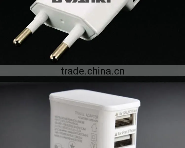 2016 new premium Travel universal multi port usb charger 3 port usb Wall Charger Adapter 5V 2A for Samsung for iPhone for HTC