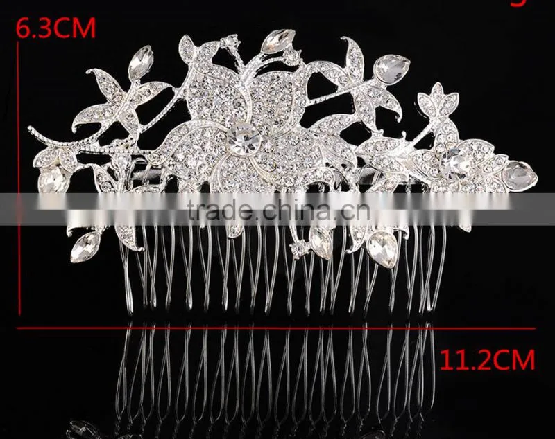 The bride wedding dress handmade ornaments headdress Fashion exquisite diamond crystal dish hair comb