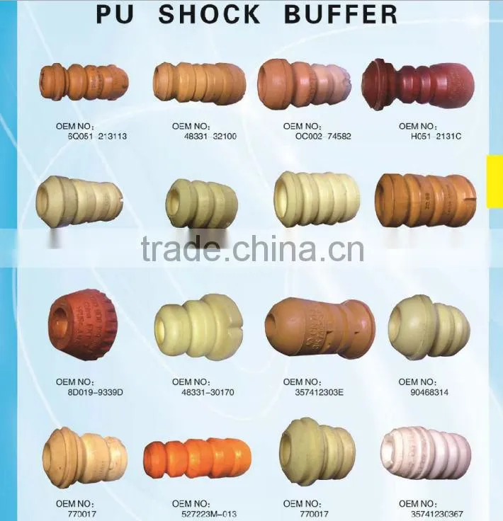 PU shock buffer and plastic parts