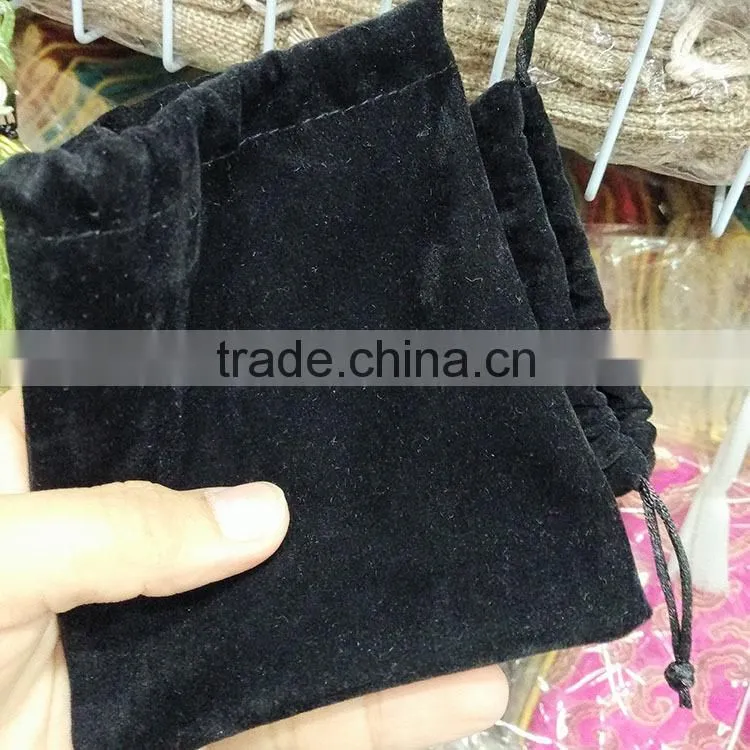 BP0704 Fashion Black Jewelry Pouches Velvet Gift Bags, Drawstring Gift Bag Pouches
