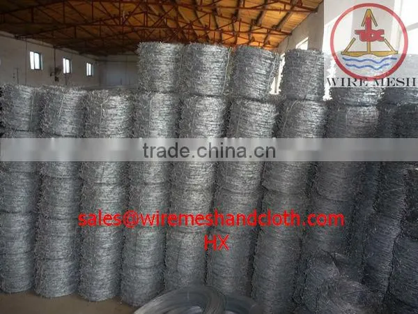 Double twisted galvanized barbed wire