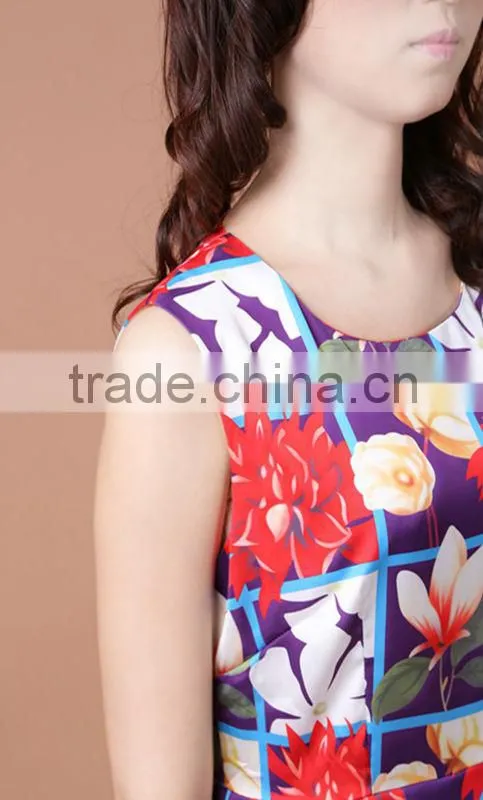 sleeveless woman pattern summer dress by dress manufacturer(Stock)
