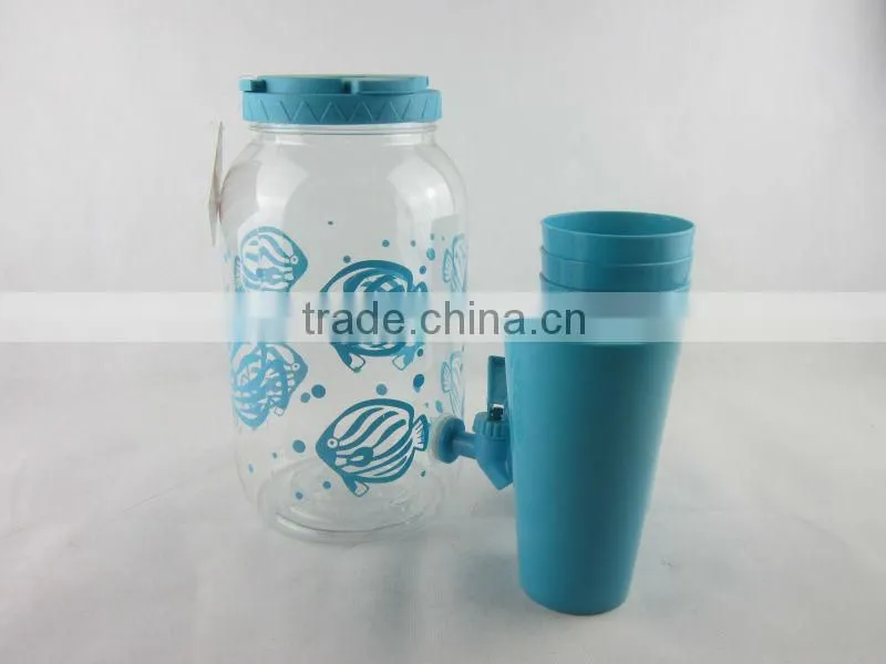 2015 hot selling Party drink set PET camping drink set ,plastic water jar , buffet beverage dispenser