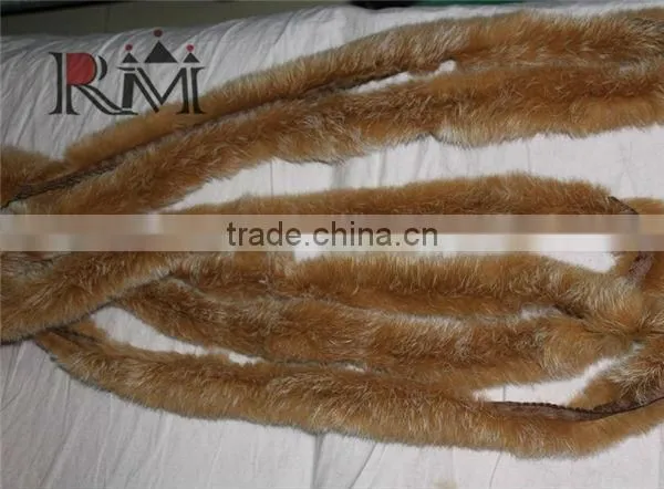 Hat accessories rabbit fur strips for hood rabbit strips