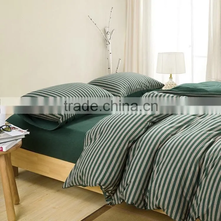 Spinning Knitted Striped 4pcs Bedding Sets/Cotton Striped 4pcs Bedding Sets