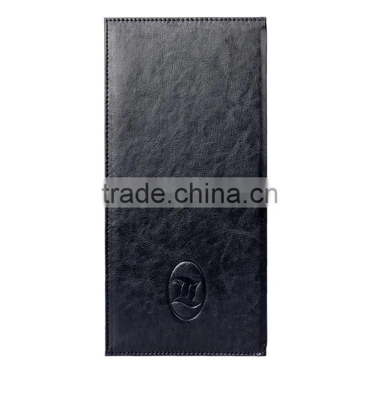Black high quality leather wine list folder menu cover for resturant