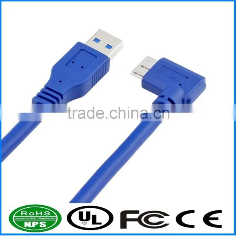 USB3.0 Cable AM To MicroB 90 Degree Data Cable Right Angle Plug Charging Cable