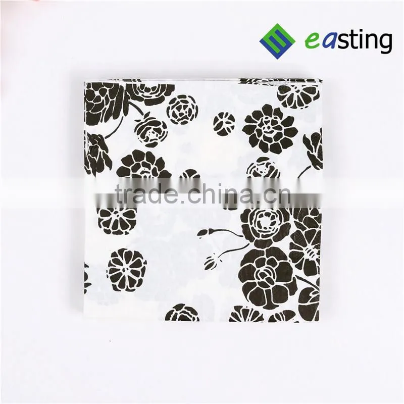 33*33cm Raw materials quarter fold printed paper napkin