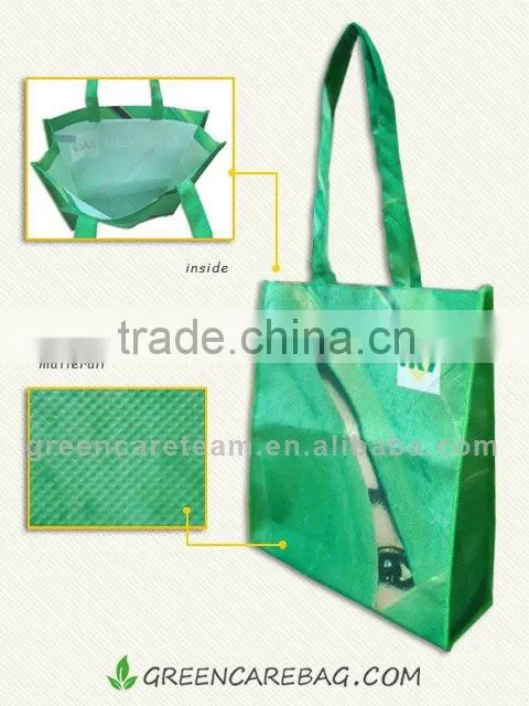 100% Recycled PET Non Woven Green Tote Bag Promotion