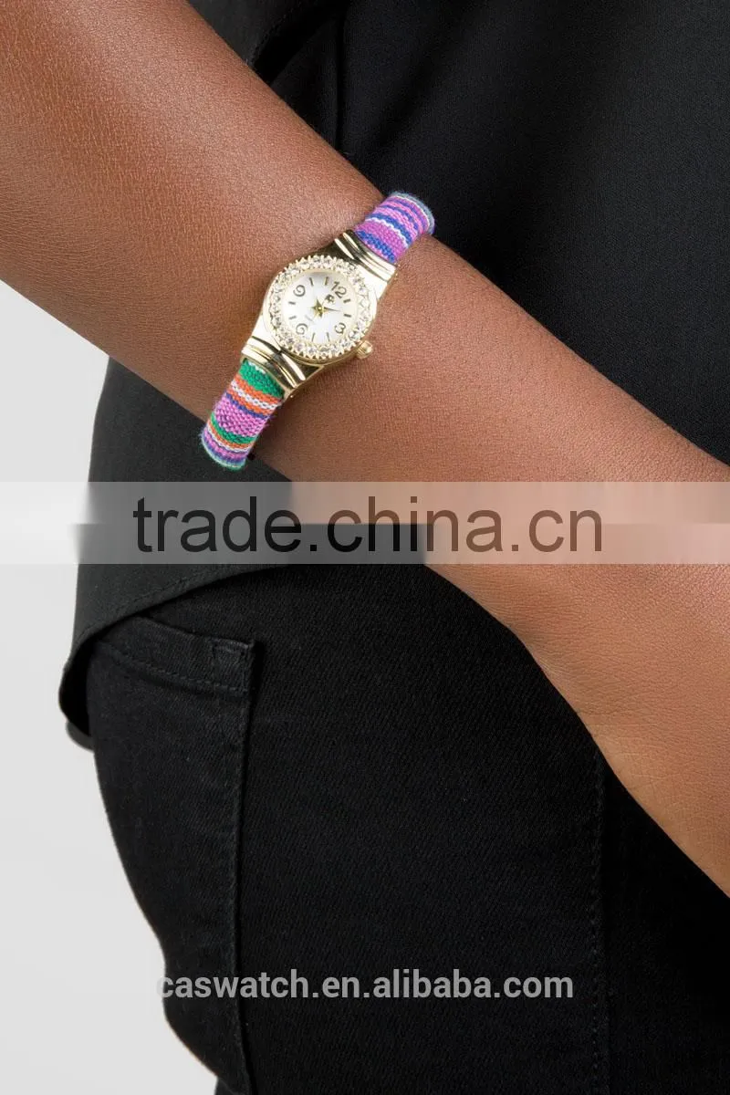 Vogue fabric cuff bangle watch womens bracelet watches