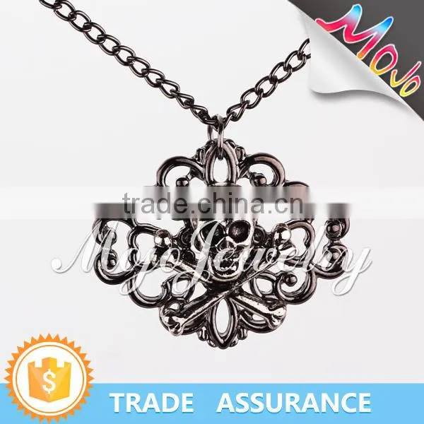 Punk Style Zinc Alloy Huge Head Skeleton Pendant Necklace