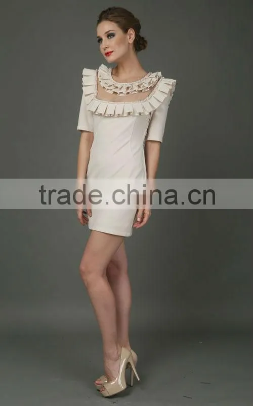 Frilled Ladies Office Wear Summer Dress