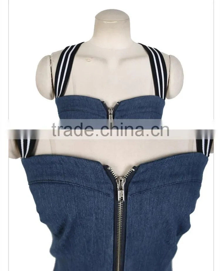 2015 fashion Hot young Girl Sexy Slim Women girls denim prom strap dress fashion sexy summer dress
