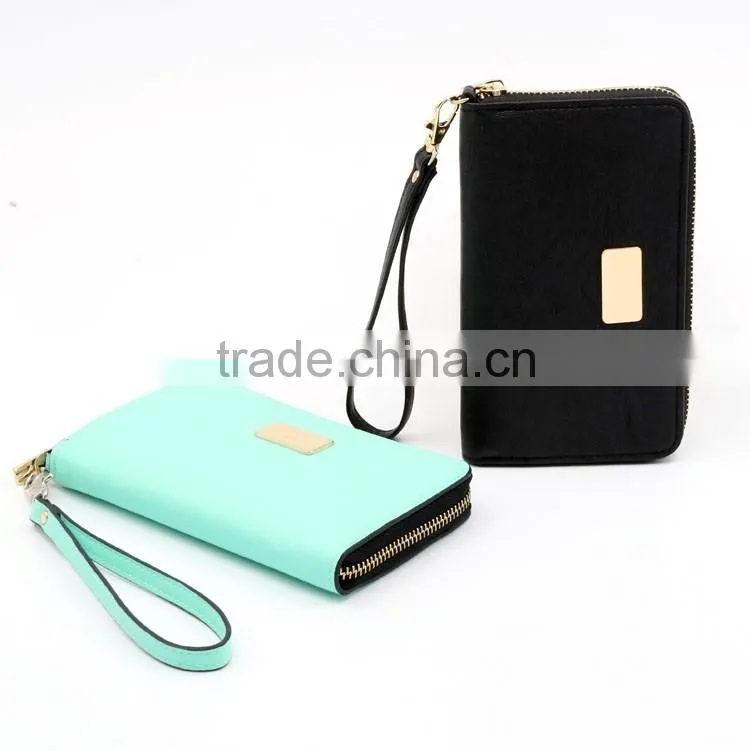 Wholesale PU leather women wallet female clutch wallet for phone 6