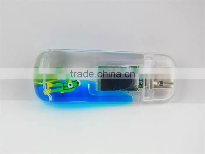 Aqua usb flash disk pen drive with customized floater