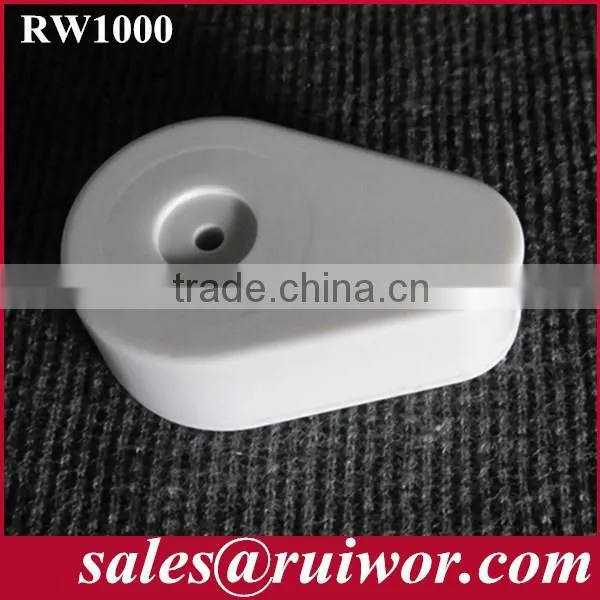 Drop-shaped burglar exhibit recoiler with RJ plug end fixing
