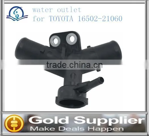 Brand New water outlet for TOYOTA 16502-21060 with high quality and competitive pice.