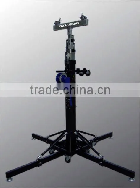 Telescopic lifting trussing tower , handwinch lighting stand
