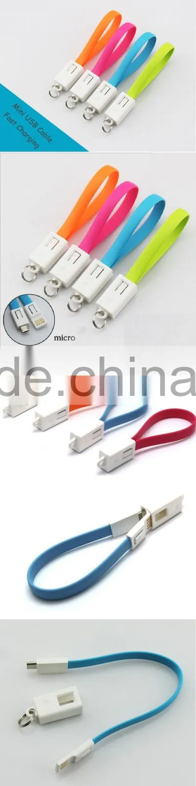 Mini Protable Keychain 5 Pin Micro USB Cable For Android Phone