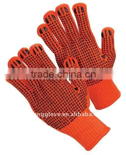 Cotton String Knit Glove, PVC dots Working glove, Safety equipment, Protective glove