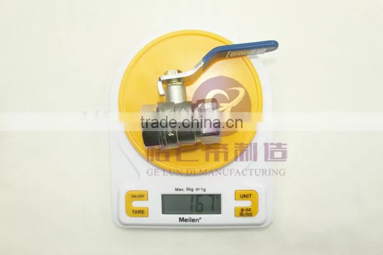 GLD Cheap price 5PCS/LOT hot sale 1/4" Double male external thread ball valve ,brass ball valve , valvecopper ,