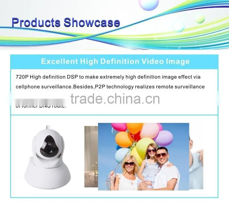 New model Indoor IR Cut 720p HD Wifi Wireless Pan/Tilt PTZ IP Camera